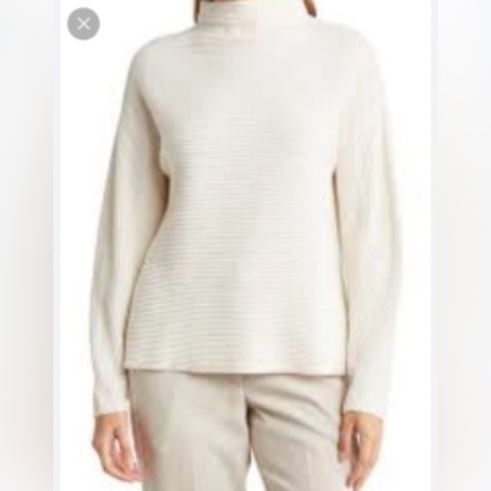 Madewell Sweater M Womens Wool Blend Cream-Colored Mockneck Sweater Casual Knit